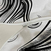 Load image into Gallery viewer, Anchor 3 Piece Duvet Cover Monochrome Long Haired Mermaid Motif Tattoo Art Design Ancient Greek Folklore Printed Modern Bedding Set Black and White – Comforter Cover and 2 Pillow Shams Full Size