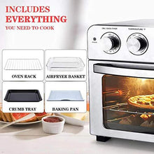 Load image into Gallery viewer, Geek Chef Air Fryer Toaster Oven, 6 Slice 24QT Convection Airfryer Countertop Oven, Roast, Bake, Broil, Reheat, Fry Oil-Free, Cooking Accessories Included, Stainless Steel, Silver, 1700W