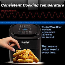 Load image into Gallery viewer, NUWAVE BRIO 6-Quart Digital Air Fryer with One-Touch Digital Controls, 6 easy presets, Precise Temperature Control, Recipe Book, Basket Divider, Wattage Control, PREHEAT & REHEAT Function
