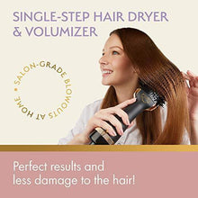 Load image into Gallery viewer, Professional Blowout Hair Dryer Brush, Black Gold Dryer and Volumizer, Hot Air Brush for Women, 75MM Oval Shape