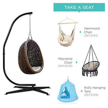 Load image into Gallery viewer, Best Choice Products Metal Hanging Hammock C-Stand for Chair, Porch Swing w/Weather-Resistant Finish, Offset Base, 360-Degree Rotation