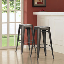 Load image into Gallery viewer, Furmax 30 Inches Metal Bar Stools High Backless Stools Indoor-Outdoor Stackable Kitchen Stools Set of 4 (Gun)