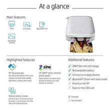 Load image into Gallery viewer, HP Sprocket Portable 2x3" Instant Photo Printer (Luna Pearl) Print Pictures on Zink Sticky-Backed Paper From Your iOS & Android Device