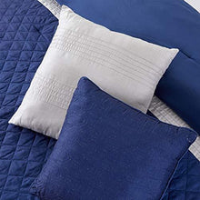 Load image into Gallery viewer, Amrapur Overseas 9-Piece Landon Embellished Comforter Set, Queen, Blue/Navy
