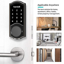 Load image into Gallery viewer, Smart Deadbolt,hornbill Door Locks with Keypads,Include Wi-Fi Bridge,Work with Alexa&Google Home,Free APP, Code,Bluetooth Keyless Entry Door Lock ,Smart Locks Front Door for Home Office Airbnb,Black