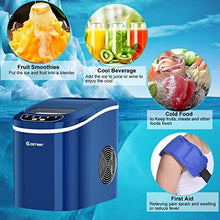 Load image into Gallery viewer, COSTWAY Ice Maker for Countertop, 26LBS/24H Portable & Compact Ice Maker Machine, Ice Cubes Ready in 6 Mins, Electric High Efficiency Express Clear Operation Control Panel with Ice Scoop (Navy)