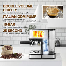 Load image into Gallery viewer, Espresso Machine 15 Bar Coffee Maker Espresso with Milk Frother Wand for Cappuccino, Latte, Mocha, Machiato, For Home Barista, 1100W, Black