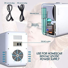 Load image into Gallery viewer, Mini Fridge 6 Liter,Mirror refrigerator,Portable Mirrored Beauty Fridge With LED Lighting, Skincare Fridge for Skincare, Bedroom and Travel (with Digital Temperature Control)