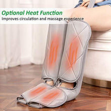 Load image into Gallery viewer, Leg Compression Massager Foot and Calf Massager Machine with Optional Heat 3 Modes 4 Intensities Handheld Controller for Feet, Legs, Calves Muscle Relaxation - Home and Office Use