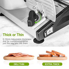 Load image into Gallery viewer, Meat Slicer 200W Electric Deli Food Slicer with Child Lock Protection, Removable 7.5’’ Stainless Steel Blade and Food Carriage, Adjustable Thickness Food Slicer Machine for Meat, Cheese, Bread
