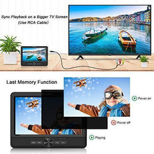 Load image into Gallery viewer, FANGOR 10’’ Dual Car DVD Player Portable Headrest CD Players with 2 Mounting Brackets, 5 Hours Rechargeable Battery, Last Memory, Free Regions, USB/SD Card Reader, AV Out&in ( 1 Player + 1 Screen )