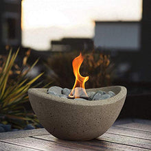 Load image into Gallery viewer, Terra Flame Tabletop Fire Bowls – Beige Table Top Fire Bowl for Indoor and Outdoor, Portable Fireplace and Table Top Fire Pit for Patio, Wave Design Centrepiece