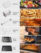Load image into Gallery viewer, Innsky Air Fryer, 10.6-Quarts Air Oven, Rotisserie Oven, 1500W Electric Air Fryer Oven with LED Digital Touchscreen, 10-in-1 Countertop Oven with Dehydrator & Rotisserie, 6 Accessories & 32+ Recipes