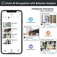 Load image into Gallery viewer, Wireless WiFi Security Camera for Outdoor/Home Battery Powered, 1080P Video/Color Night Vision/AI Motion Detection, Siren Alarm and Spotlight, 2-Way Audio, Waterproof, SD/Cloud (White)