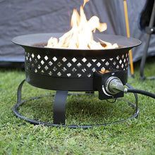 Load image into Gallery viewer, Bond Manufacturing 67836 54,000 BTU Aurora Camping, Backyard, Tailgating, Hunting and Patio. Locking Lid & Carry Handle Portable Steel Propane Gas Fire Pit Outdoor Firebowl, 18.5", Bronze