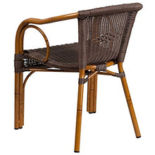 Load image into Gallery viewer, Flash Furniture Cadiz Series Red Bamboo-Aluminum Indoor-Outdoor Restaurant-Patio Chair with Dark Brown Rattan