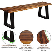 Load image into Gallery viewer, Giantex Wooden Dining Bench Seating Chair Rustic Indoor &Outdoor Furniture (Rustic Brown&Black)