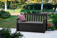 Load image into Gallery viewer, Keter Solana 70 Gallon Storage Bench Deck Box for Patio Furniture, Front Porch Decor and Outdoor Seating – Perfect to Store Garden Tools and Pool Toys, Grey