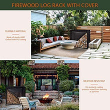 Load image into Gallery viewer, VIVOHOME 4ft Heavy Duty Indoor Outdoor Firewood Storage Log Rack with Cover Combo Set Black