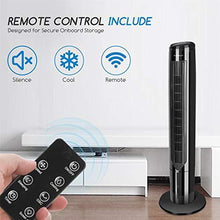Load image into Gallery viewer, Aigostar Cooling Tower Fan with Remote Oscillating Quiet Bladeless Evaporative Air Cooler Humidifier for Room, Water Tank, LED Display, 1-9H Timer, 40", Black