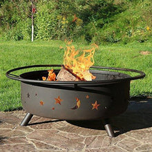 Load image into Gallery viewer, Sunnydaze Cosmic Outdoor Fire Pit - 42 Inch Large Bonfire Wood Burning Patio & Backyard Firepit for Outside with Round Spark Screen, Fireplace Poker, and Metal Grate, Celestial Design