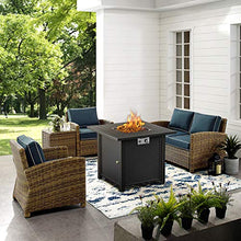 Load image into Gallery viewer, BLUBERY 30" Propane Fire Pit ,50,000 BTU Outdoor Fire Pit Table.Wicker Steel Surface ,Auto-Ignition,ETL Compliant,Your Garden Warm Companion.