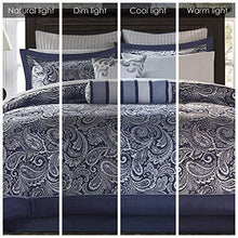 Load image into Gallery viewer, Madison Park Aubrey Queen Size Bed Comforter Set Bed In A Bag - Navy, Grey , Paisley Jacquard – 12 Pieces Bedding Sets – Ultra Soft Microfiber Bedroom Comforters