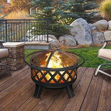 Load image into Gallery viewer, KINGSO 2-in-1 Outdoor Fire Pit with Cooking Grate 30" Heavy Duty Fire Pits Outdoor Wood Burning Steel BBQ Grill Firepit Bowl with Spark Screen Cover Log Grate Fire Poker for Backyard Bonfire Patio