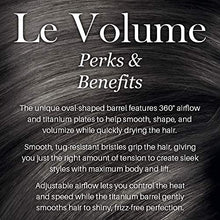 Load image into Gallery viewer, L’Ange Hair Le Volume 2-in-1 Volumizing Brush Blow Dryer | Black 75MM Round Vent Hot Air Brush and Hair Dryer for Blow Drying All in One | Titanium Finish for Smooth, Frizz-Free Hair