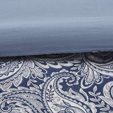 Load image into Gallery viewer, Madison Park Aubrey Queen Size Bed Comforter Set Bed In A Bag - Navy, Grey , Paisley Jacquard – 12 Pieces Bedding Sets – Ultra Soft Microfiber Bedroom Comforters