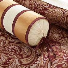 Load image into Gallery viewer, Madison Park Aubrey Cozy Bag Comforter, Faux Silk Jacquard Design All Season Down Alternative Bedding with Complete Sheet Set, King(106"x92"), Red