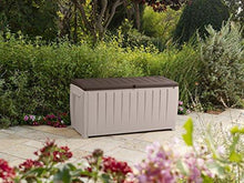 Load image into Gallery viewer, Keter Novel Plastic Deck Storage Container Box Outdoor Patio Furniture 90 Gal, Brown