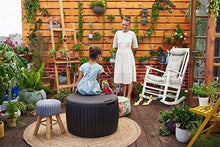 Load image into Gallery viewer, Keter Circa 37 Gallon Round Deck Box, Patio Table for Outdoor Cushion Storage, Brown