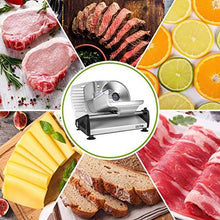 Load image into Gallery viewer, Meat Slicer 200W Electric Deli Food Slicer with Child Lock Protection, Removable 7.5’’ Stainless Steel Blade and Food Carriage, Adjustable Thickness Food Slicer Machine for Meat, Cheese, Bread