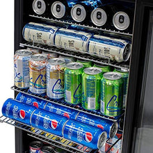 Load image into Gallery viewer, NewAir Beverage Refrigerator Cooler with 126 Can Capacity - Mini Bar Beer Fridge with Right Hinge Glass Door - Cools to 34F - AB-1200 - Stainless Steel