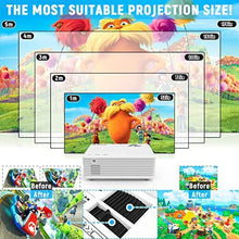 Load image into Gallery viewer, 2021 Upgrade Projector, Mini Video Projector with 6500 Brightness, 1080P Supported, Portable Outdoor Movie Projector, 176" Display Compatible with TV Stick, HDMI, USB, VGA, AV for Home Entertainment