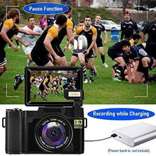 Load image into Gallery viewer, Digital Camera Vlogging Camera with YouTube 30MP Full HD 2.7K Vlog Camera with Flip Screen 180° Rotation with 32GB Memory Card and 2 Batteries (Focus Fixed)