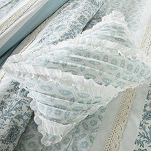 Load image into Gallery viewer, Madison Park Dawn Queen Size Bed Comforter Set Bed In A Bag - Dawn shabby Chic, Blue – 9 Pieces Bedding Sets – 100% Cotton Percale Bedroom Comforters