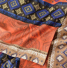 Load image into Gallery viewer, Bohemian Duvet Cover Striped Ethnic Boho Reversible Southwestern 400TC Cotton Bedding 3pc Set Navy White Copper Modern Geo Aztec Print (Queen, Fire Orange)