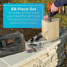 Load image into Gallery viewer, BLACK+DECKER 20V Max Drill & Home Tool Kit, 68 Piece (LDX120PK)