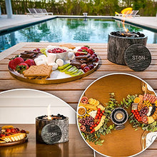 Load image into Gallery viewer, Stonhome Tabletop Fire Pit Bowl - The Original Marble Portable Fireplace, Indoor Outdoor, Mini Fire Pit Clean Burning Real Flame for Patio Balcony, S’Mores Maker (Black)