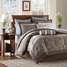Load image into Gallery viewer, Comforter Bedding Set 12 Piece Bed in Bag Quen Size with Sheet Set Whitman Blue