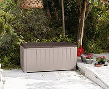 Load image into Gallery viewer, Keter Novel Plastic Deck Storage Container Box Outdoor Patio Furniture 90 Gal, Brown