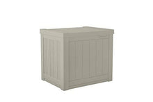 Load image into Gallery viewer, Suncast 22-Gallon Small Deck Box - Lightweight Resin Indoor/Outdoor Storage Container and Seat for Patio Cushions and Gardening Tools - Store Items on Patio, Garage, Yard - Light Taupe

