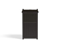 Load image into Gallery viewer, Suncast 33 Gallon Can Resin Outdoor Trash Hideaway with Lid Use in Backyard, Deck, or Patio, Brown
