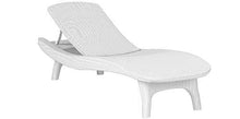 Load image into Gallery viewer, Keter Set of 2 Pacific Sun Lounge Outdoor Chaise Pool Chairs with Resin Rattan Look and Adjustable Back, Oasis White
