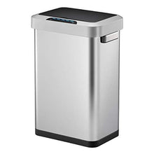 Load image into Gallery viewer, EKO EK9262MT-45L Horizon 45 Liter/11.9 Gallon Rectangular Motion Sensor Trash Can, Brushed Stainless Steel Finish
