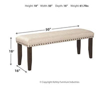 Load image into Gallery viewer, Signature Design by Ashley Rokane Upholstered Farmhouse Bench, Beige &amp; Brown
