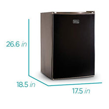 Load image into Gallery viewer, BLACK+DECKER BCRK25B Compact Refrigerator Energy Star Single Door Mini Fridge with Freezer, 2.5 Cubic Feet, Black
