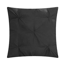 Load image into Gallery viewer, Chic Home 10 Piece Hannah Pinch Pleated, ruffled and pleated complete King Bed In a Bag Comforter Set Black With sheet set
